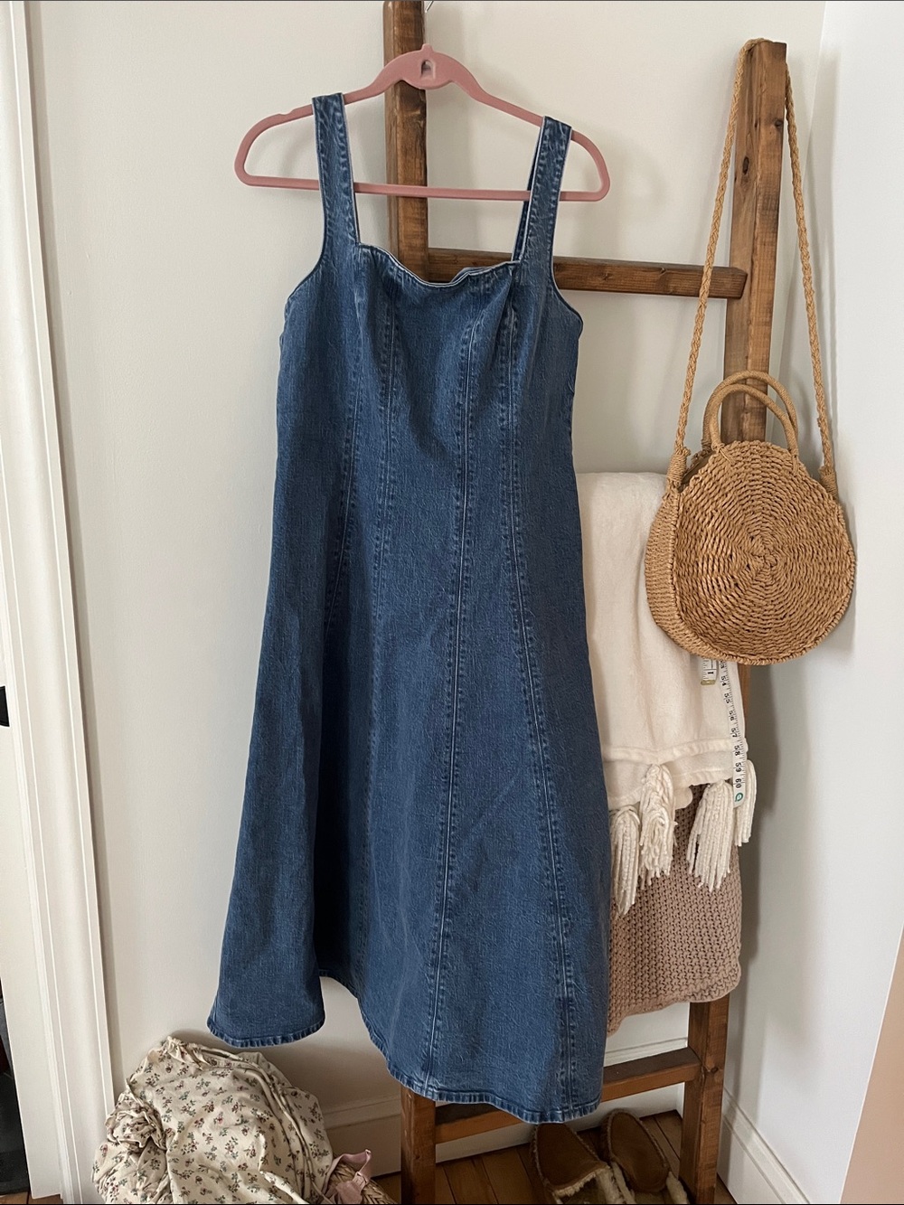 Abercrombie & Fitch Blue Denim Maxi Dress